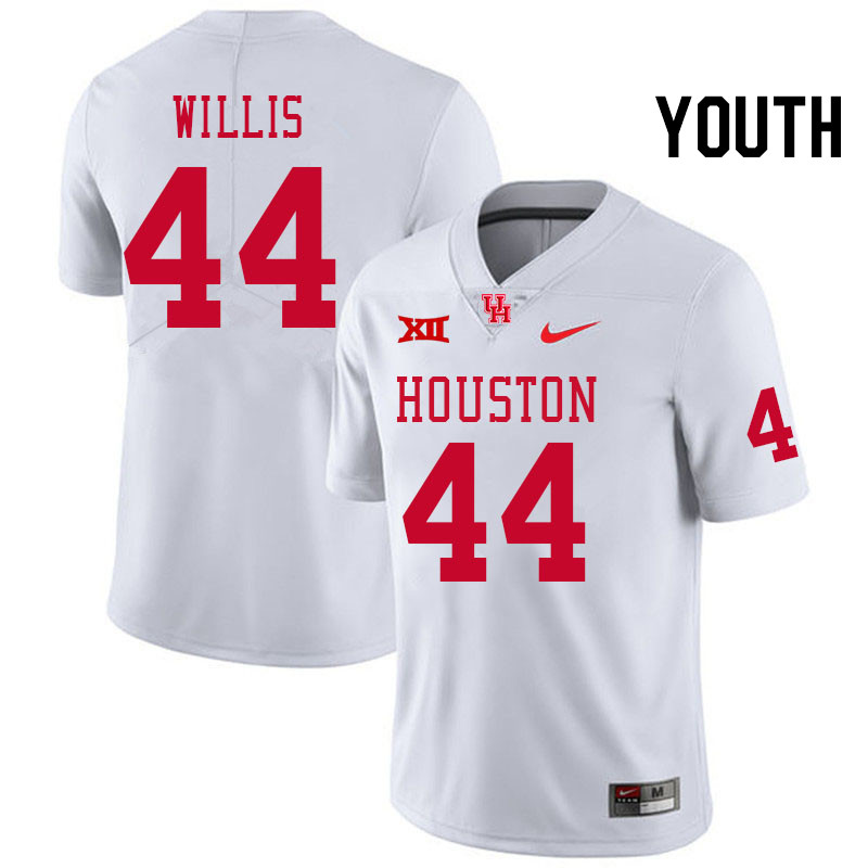 Youth #44 Aaron Willis Houston Cougars Big 12 XII College Football Jerseys Stitched-White